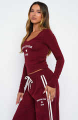 Found You Out Long Sleeve Top Burgundy