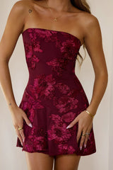 Style Files Strapless Mini Dress Burgundy