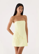 Marta Strapless Mini Dress - Yellow