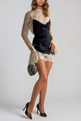 Faddey Bell Sleeve Lace Mini Dress