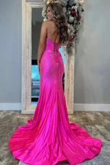 Glitter Yellow Mermaid Sweetheart Long Beaded Prom Dress with Leg Slit