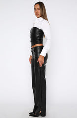 Hopeful For Today PU Pants Black