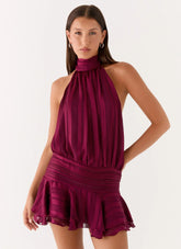 Willow Chiffon Mini Dress - Plum