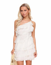 White Ruffle Dress