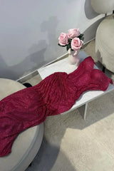 Dark Red Glitter Bodycon Homecoming Dress with Sweetheart Neck Spaghetti Straps Ruched Side Slit