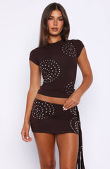 It Will Work Out Studded Top Dark Chocolate