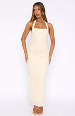 Counting On It Halter Maxi Dress Cream