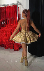 H1619 - Fully Sequined Applique Strappy Crisscorss Sparkly Homecoming Party Dress