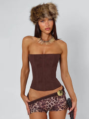 Sola Mesh Corset Chocolate Brown