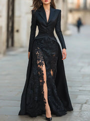 Long Sleeves V-Neck Formal Wedding Appliqued Floor-Length Evening Gowns
