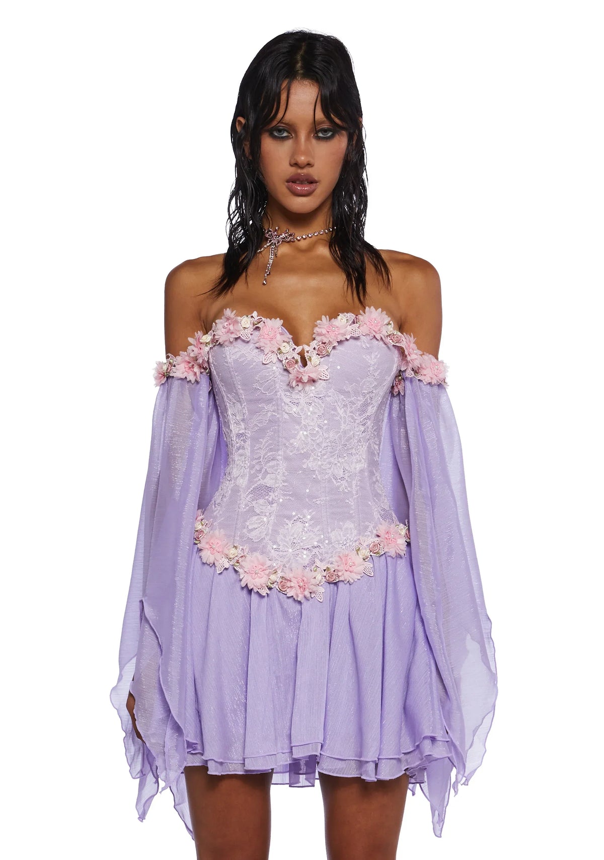 Sparkling Enchantment Mini Dress - Purple