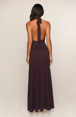 Perfect Illusion Halter Maxi Dress Dark Cherry