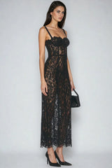 Dumisani Lace Maxi Dress In Black
