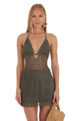 Cut Out Dress In Green