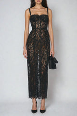 Dumisani Lace Maxi Dress In Black