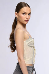 Hopeless Romantic Pelated Mesh Corset
