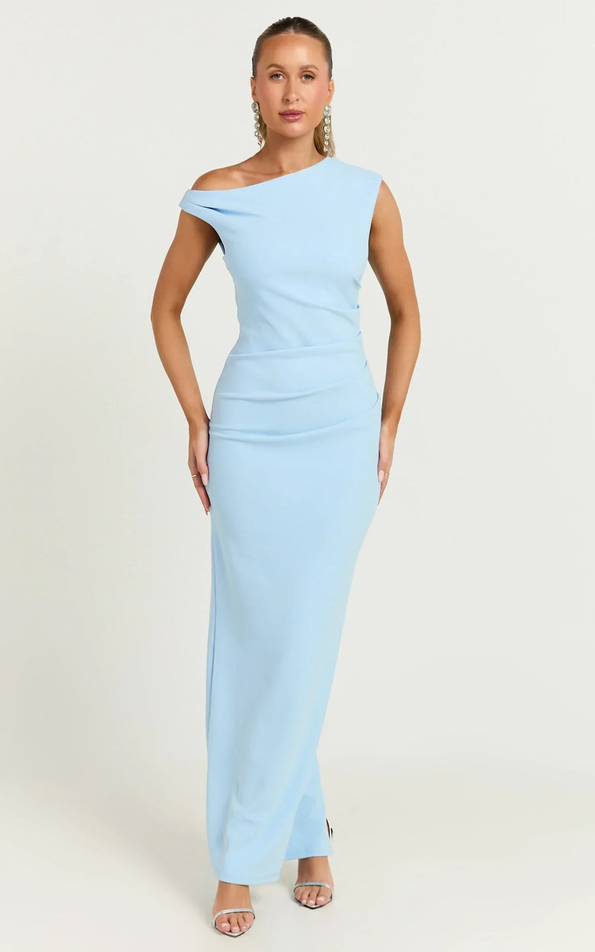 Off The Shoulder Dress In Baby Blue