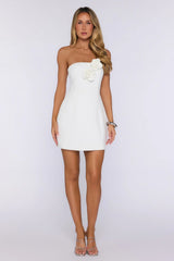 Viva La Vibes Strapless Mini Dress White