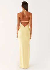 Fiesta Halter Maxi Dress - Sunny Yellow