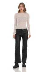 Faux Leather Jeans In Black