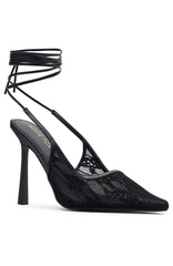 Sonnet Wrap Heels Black Lace