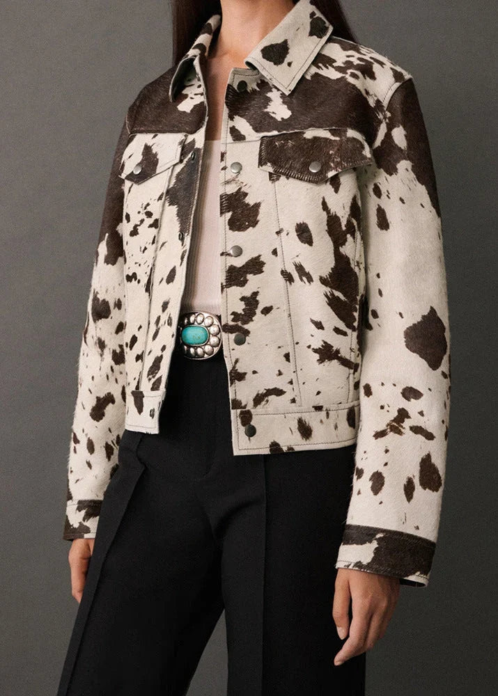 Wild West - Cow Print Faux Fur Jacket