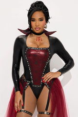 Coffin Queen 5 Piece Costume Set - Red/Combo