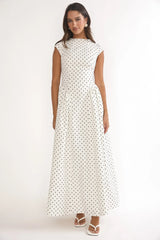 Lynnie Cap Sleeve Maxi Dress Polka Dot