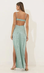 Cutout Floral Maxi In Green