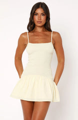 Nothing Is Over Mini Dress Lemon
