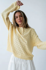Margot Pointelle Sweater in Butter Yellow FINAL SALE