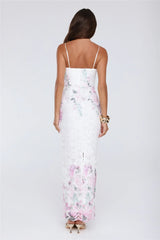 Wardrobe Flex Embroidered Maxi Dress White