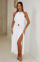 Always Evolving Halter Midi Dress White