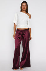 Always Punctual Wide Leg Pants Wine