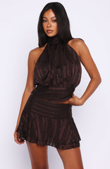 Brightened My Day Halter Top Chocolate