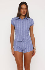 Lovers Road Short Sleeve Shirt Navy Check