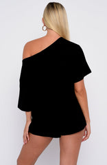 Slow Life Pyjama Shorts Black