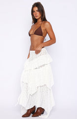 Wildflower Kiss Maxi Skirt White